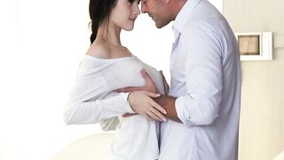 21Innocent.com - Chrissy's brunette beauty bathed in a warm facial surprise