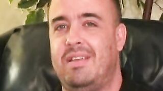 Fat mature amateur jerks his small cock and cums solo