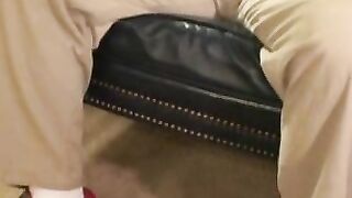 Fat mature amateur jerks his small cock and cums solo