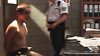 Sexy little twink becomes a prison bitch for a mature guy