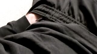 Straight dude Hunter stroking and wanking his big fat cock