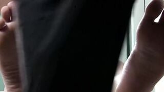 Bearded dude is licking his muscular friends toes and feet