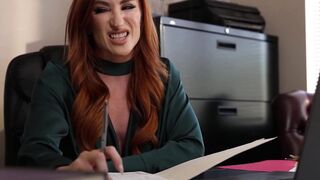 Cutie red head Sophia Locke makes her co-workers soak dreams cum true