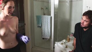 Petite blonde stepsis kitchen quickie