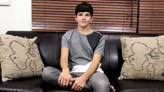 Cutie interviewed before he toys his adorable asshole