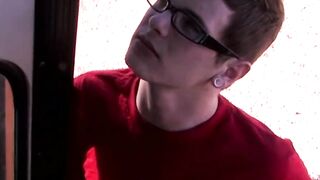 Naughty twink Timo Garrett jerking off and licking his cock