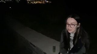 Nerdy Bombshell gets fucked inside the park