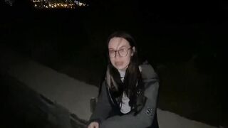 Nerdy Bombshell gets fucked inside the park