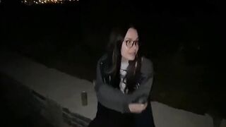Nerdy Bombshell gets fucked inside the park