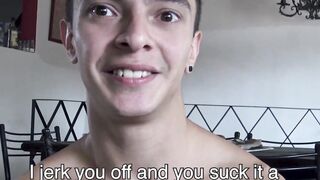 Cute straight Latino going bareback for the first time for money