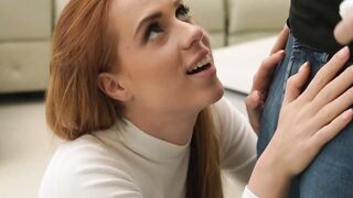 21 SEXTURY - Lusty Red Head Holly Molly Gets double penetration And Received A Double Facial