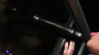SantiniChanel.com - Nubile TS Chanel Santini's black dildo sucking and riding spree