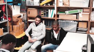 BoyPunish.com - Young ebony thief's raw bareback fucking while sucking a guard's dick