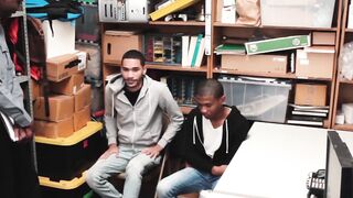 BoyPunish.com - Young ebony thief's raw bareback fucking while sucking a guard's dick