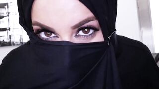 Cheating Arab wife Victoria June slobbers all over my erect cock while I smash her