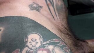 Tatted Latin horndog Matthew Grande is getting his throat rammed by an Asian dick