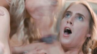 GIRLSWAY - Futuristic mom Takes Classic Nerdy Girls' Virginity! HARD PASSIONATE THREE-WAY