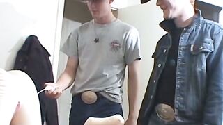 Deviant straight dudes Lee Barstow and Ty Frost are cumming all over a sex doll
