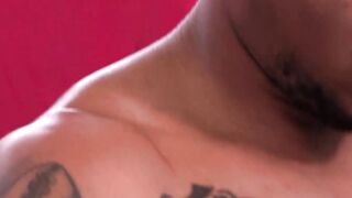 Muscular dude Chris continuously wanks his black dick to reach climax