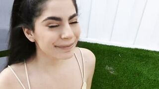 Petite Latina teen Angel Gostosa endures rough sex and domination