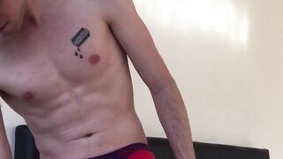 Asking my good looking roommate Arthur Joseph to ride my cock until he cums