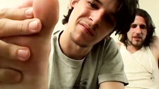 Gorgeous boys Chain and Marke shares an intense foot playing session