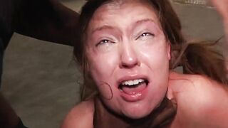 Hot brunette Maddy O'Reilly gets cum covered like a birthday cake in a hardcore blowb