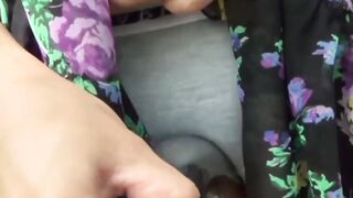 Natural tits Japanese babe close up peeing and pussy playing