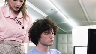 ADULT TIME - Slutty Teens Melody Marks Convinces bf To Fucked Her AT WORK! Stepdad Is Down The Hall!