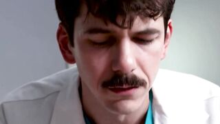 Hottie doctor Jonah Wheeler makes young Calvin Michaels cock throb hard during a medi