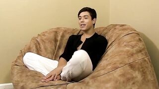 BoyObsession.com - Jamie Sanders' brunette twink bottom loves a big toy for anal fun
