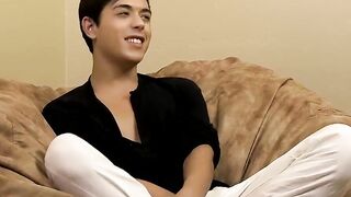 BoyObsession.com - Jamie Sanders' brunette twink bottom loves a big toy for anal fun
