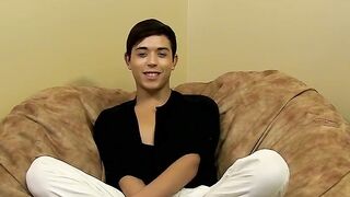 BoyObsession.com - Jamie Sanders' brunette twink bottom loves a big toy for anal fun