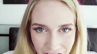 Sexy blonde Emma Starletto ball licking deepthroat for cum