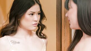 GIRLSWAY - Thin Voyeur Lulu Chu Caught Masturbating Has To Satisfy Whitney Wright & Her Gf