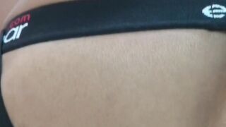 Japanese homo groans while appreciating buttcentric beating on the bed