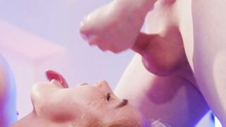 TRANSFIXED - Red Haired Transsexual Shiri Allwood & Jean Hollywood Gives Kenzie Anne Oiled Grind With Facial