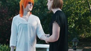 TRANSFIXED - Red Haired Transsexual Shiri Allwood & Jean Hollywood Gives Kenzie Anne Oiled Grind With Facial