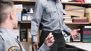 SayUncleNetwork.com - Ebony security guard punished with bareback by hung superior