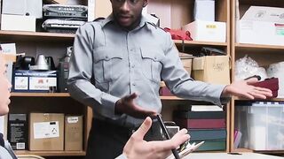 SayUncleNetwork.com - Ebony security guard punished with bareback by hung superior