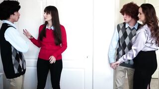 Lesbian stepmoms Bella Rossi and Lexi Luna try something new with their hung stepsons