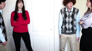 Lesbian stepmoms Bella Rossi and Lexi Luna try something new with their hung stepsons