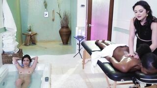 ALL CHICK RUBS - 2 Wives Do A Couples Rubs With Happy Ending With beauty Masseuse