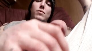 HungThugs.com - Skinny stud Blinx wanks his rock solid prick all alone