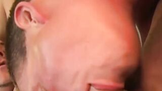 Hungry Ryan Raz sucking the cum out of every dick he encounters