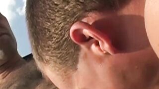 Hungry Ryan Raz sucking the cum out of every dick he encounters