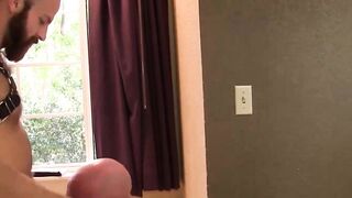 Intense breeding and face fucking session by hairy James Stevens and bald daddy Nick