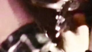 Bearded vintage homo strokes his dick then swallows an awesome cock