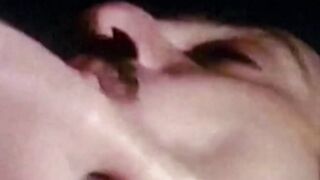 Bearded vintage homo strokes his dick then swallows an awesome cock