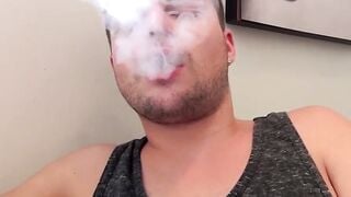 Handsome Dustin menthol smokes while beating his rods